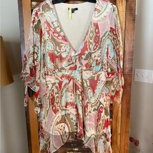 NYX Multicolor Paisley V-Neck Blouse